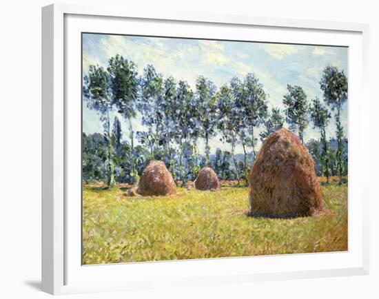 Haystacks at Giverny-Claude Monet-Framed Giclee Print