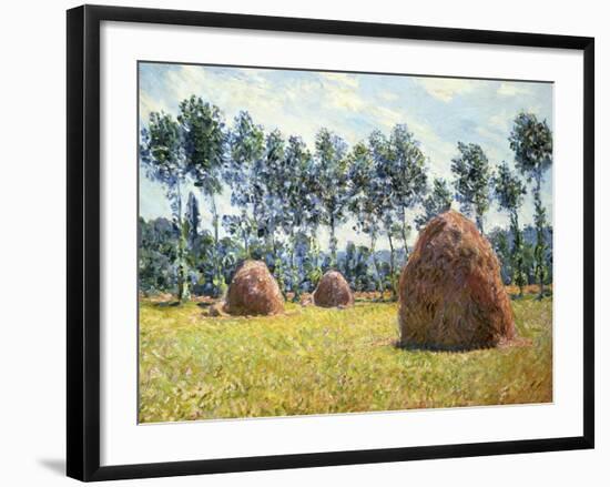 Haystacks at Giverny-Claude Monet-Framed Giclee Print