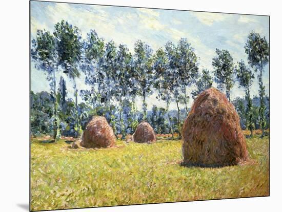 Haystacks at Giverny-Claude Monet-Mounted Giclee Print