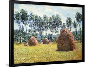 Haystacks at Giverny-Claude Monet-Framed Giclee Print