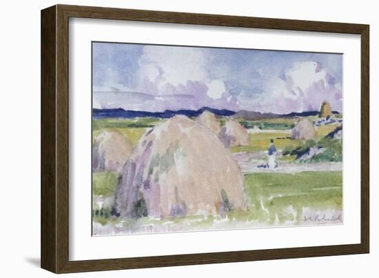 Haystacks at Iona-Francis Campbell Boileau Cadell-Framed Giclee Print