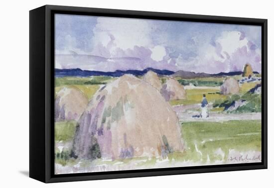 Haystacks at Iona-Francis Campbell Boileau Cadell-Framed Stretched Canvas