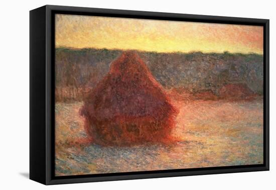 Haystacks at Sunset, Frosty Weather, 1891-Claude Monet-Framed Stretched Canvas