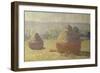 Haystacks at the End of the Summer, at Giverny, 1891-Claude Monet-Framed Giclee Print