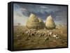 Haystacks; Autumn 1874-Jean-François Millet-Framed Stretched Canvas