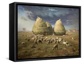 Haystacks; Autumn 1874-Jean-François Millet-Framed Stretched Canvas