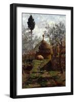 Haystacks Between Olive Trees-Giovanni Muzzioli-Framed Giclee Print