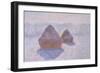 Haystacks, Effect of Snow and Sun by Claude Monet-Claude Monet-Framed Giclee Print
