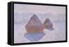 Haystacks, Effect of Snow and Sun by Claude Monet-Claude Monet-Framed Stretched Canvas