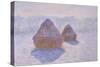 Haystacks, Effect of Snow and Sun by Claude Monet-Claude Monet-Stretched Canvas