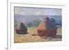 Haystacks, End of the Summer, Morning Effects-Claude Monet-Framed Art Print