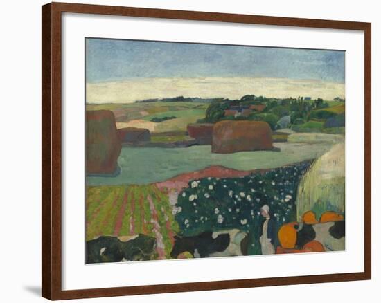 Haystacks in Brittany, 1890-Paul Gauguin-Framed Giclee Print