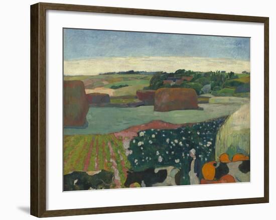 Haystacks in Brittany, 1890-Paul Gauguin-Framed Giclee Print