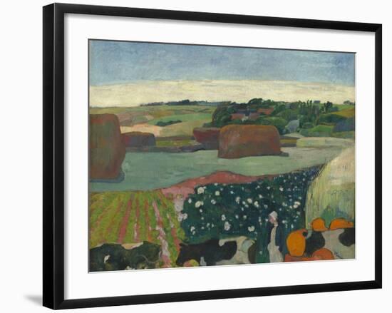 Haystacks in Brittany, 1890-Paul Gauguin-Framed Giclee Print