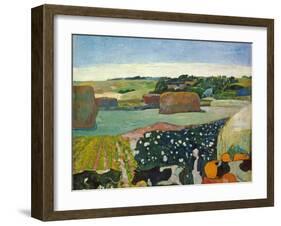 Haystacks in Brittany, 1890-Paul Gauguin-Framed Giclee Print