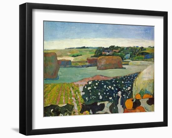 Haystacks in Brittany, 1890-Paul Gauguin-Framed Giclee Print