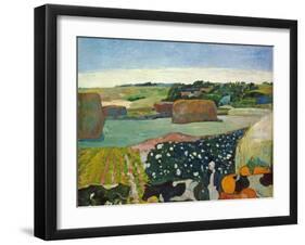 Haystacks in Brittany, 1890-Paul Gauguin-Framed Giclee Print