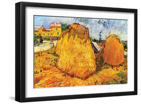 Haystacks in Provence, 1888-Vincent van Gogh-Framed Giclee Print