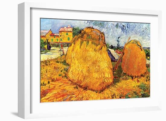 Haystacks in Provence, 1888-Vincent van Gogh-Framed Giclee Print