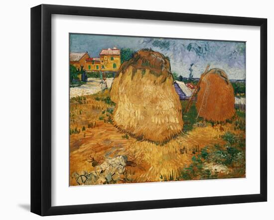 Haystacks in Provence. Oil on canvas (1888) Cat. No. 226.-Vincent van Gogh-Framed Giclee Print