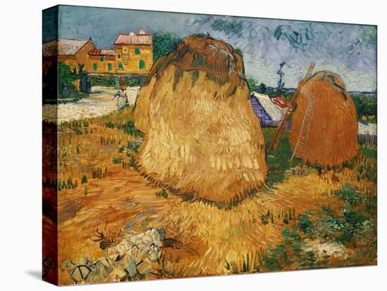 Haystacks in Provence. Oil on canvas (1888) Cat. No. 226.-Vincent van Gogh-Stretched Canvas