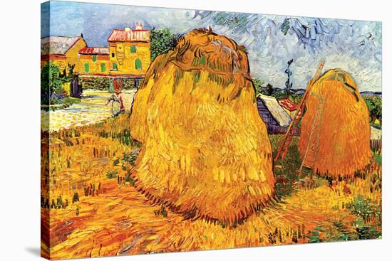 Haystacks In Provence-Vincent van Gogh-Stretched Canvas