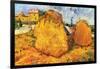 Haystacks In Provence-Vincent van Gogh-Framed Art Print