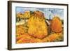 Haystacks In Provence-Vincent van Gogh-Framed Art Print