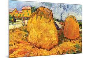 Haystacks In Provence-Vincent van Gogh-Mounted Premium Giclee Print