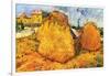 Haystacks in Provence-Vincent van Gogh-Framed Art Print