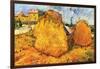 Haystacks in Provence-Vincent van Gogh-Framed Art Print