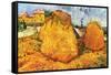 Haystacks in Provence-Vincent van Gogh-Framed Stretched Canvas