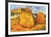 Haystacks in Provence-Vincent van Gogh-Framed Art Print