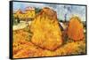 Haystacks in Provence-Vincent van Gogh-Framed Stretched Canvas
