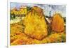 Haystacks In Provence-Vincent van Gogh-Framed Art Print
