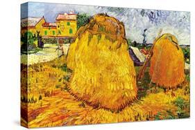 Haystacks In Provence-Vincent van Gogh-Stretched Canvas