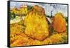 Haystacks In Provence-Vincent van Gogh-Framed Stretched Canvas