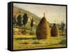 Haystacks in Sun, 1890-Silvestro Lega-Framed Stretched Canvas