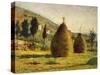 Haystacks in Sun, 1890-Silvestro Lega-Stretched Canvas