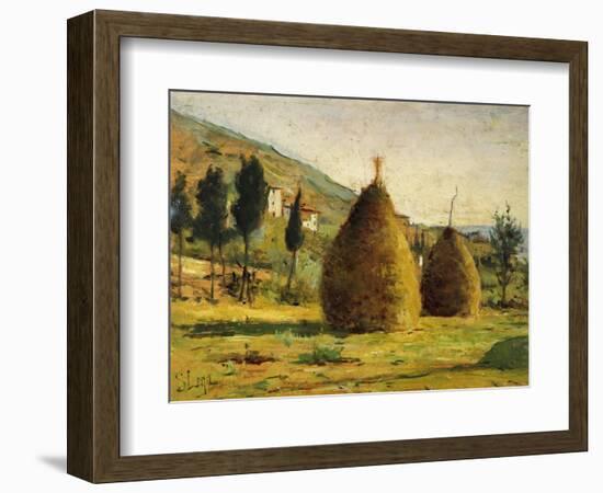 Haystacks in Sun, 1890-Silvestro Lega-Framed Giclee Print