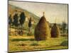 Haystacks in Sun, 1890-Silvestro Lega-Mounted Giclee Print
