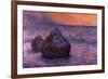 Haystacks in the Setting Sun-Claude Monet-Framed Giclee Print