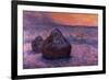 Haystacks in the Setting Sun-Claude Monet-Framed Giclee Print