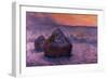 Haystacks in the Setting Sun-Claude Monet-Framed Giclee Print