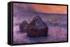 Haystacks in the Setting Sun-Claude Monet-Framed Stretched Canvas