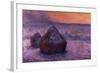 Haystacks in the Setting Sun-Claude Monet-Framed Giclee Print