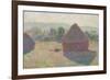 Haystacks, Midday, 1890-Claude Monet-Framed Giclee Print