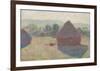 Haystacks, Midday, 1890-Claude Monet-Framed Art Print