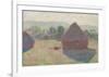 Haystacks, Midday, 1890-Claude Monet-Framed Art Print