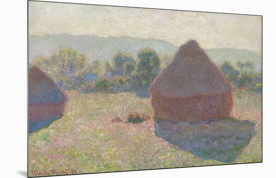 Haystacks, Midday, 1890-Claude Monet-Mounted Art Print